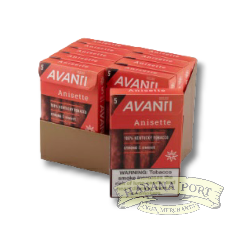 Avanti Anisette Cordial 4.5x34 5ct Pack Habana Port Cigar Merchants