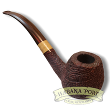 Load image into Gallery viewer, Estate Pipe - Dr. Dan #10 - Ruthenberg Bent Apple Sandblast with Curly Maple Inset XXL (05)
