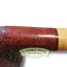 Load image into Gallery viewer, Estate Pipe - Dr. Dan #10 - Ruthenberg Bent Apple Sandblast with Curly Maple Inset XXL (05)
