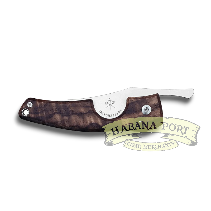 Les Fines Lames Le Petit Cigar Knife Gunstock Walnut Burl