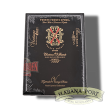 Load image into Gallery viewer, A Fuente Opus X Toymaker's Vintage Series 2021 Forbidden Oscuro Perfecxion X 5ct + A Fuente Casa Cuba Divine Inspiration 30ct