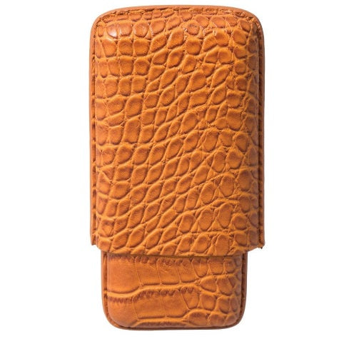 Cigar Case 3ct Brown Croc